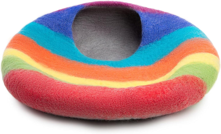 Woolygon - Katzenhöhle aus Wolle, handgefertigt aus 100% Merinowolle, umweltfreundliche Filz-Katzenh