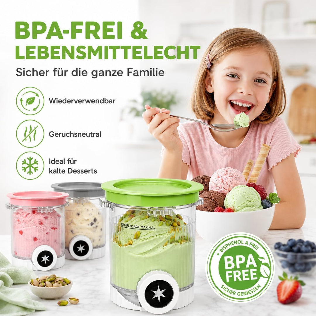 2er Pack Ninja Swirl Creami Eisbehälter | 480 ml Gefrierbehälter für NC700 & NC701EU Serie | Mit int
