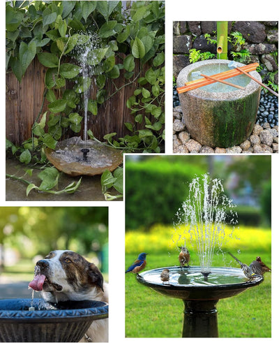 Biling Solar-Springbrunnen mit Panel, Wasserpumpe für Vogelbad, 3.5W Solar-Wasserbrunnen mit 4ft Was
