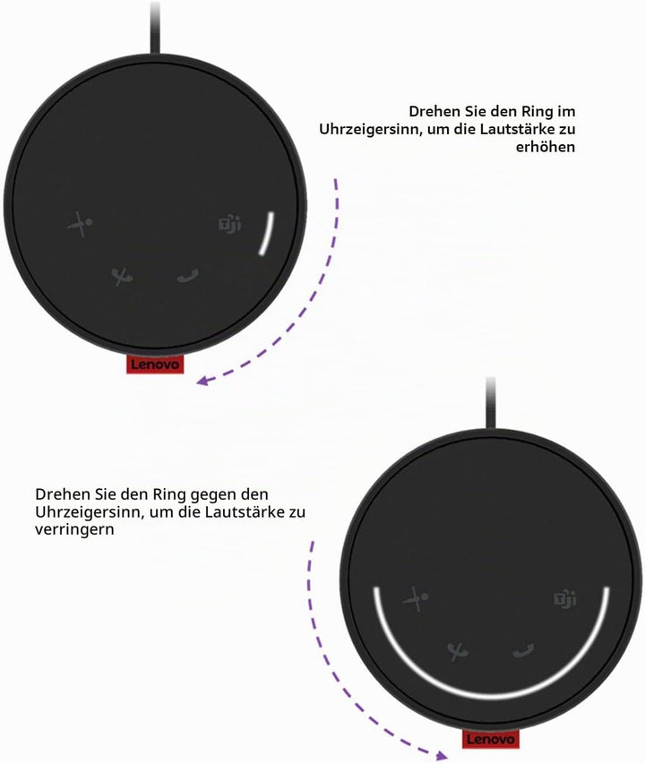 Lenovo Go Wired Speakerphone, Schwarz