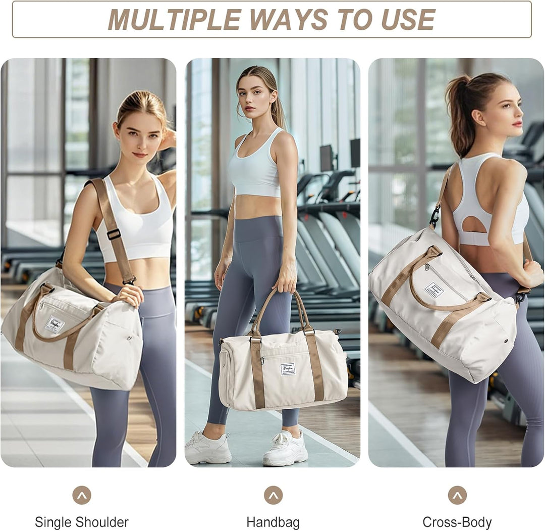 HYC00 Sport Duffel Bag Damen Handgepäck Sporttasche für Damen und Herren mit Nassfach &amp; Schuhfach, R