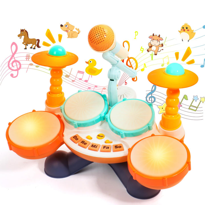 Schlagzeug Kinder Baby Spielzeug- Trommel Kinder Musikinstrumente für Kinder ab 1 Jahr Babyspielzeug