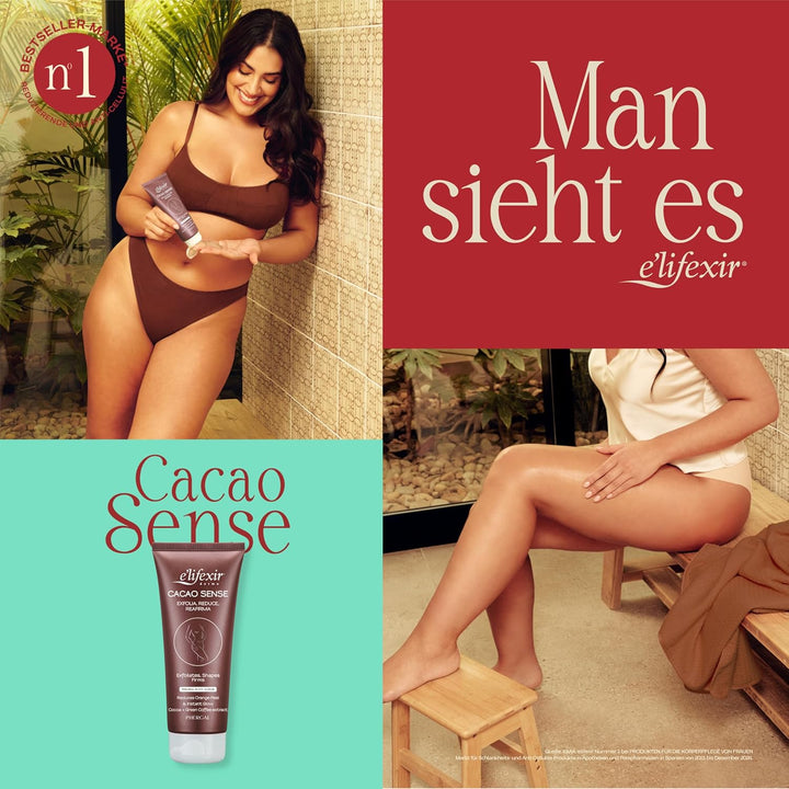 Elifexir Cacao Sense - Körperpeeling. Körperpeeling, Reduzierend, Straffend, Verbessert die Leuchtkr