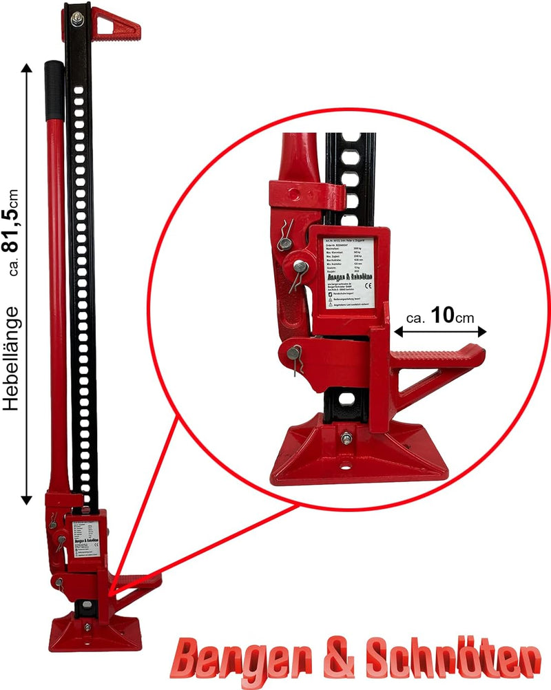 Berger & Schröter 50133 Farm Jack Wagenheber Offroad Traktorhochheber 3500kg Tragkraft