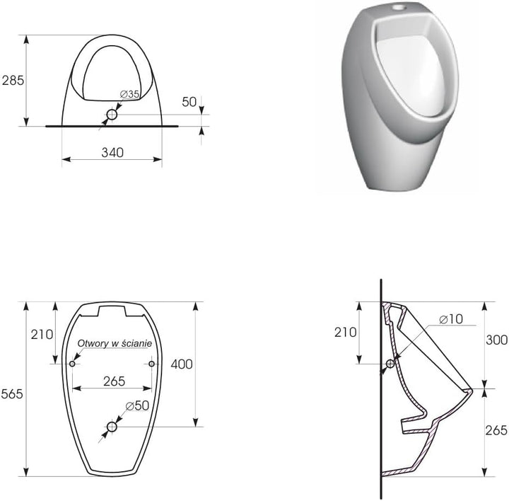 Domino ECO Urinal Apollo A101 B Set