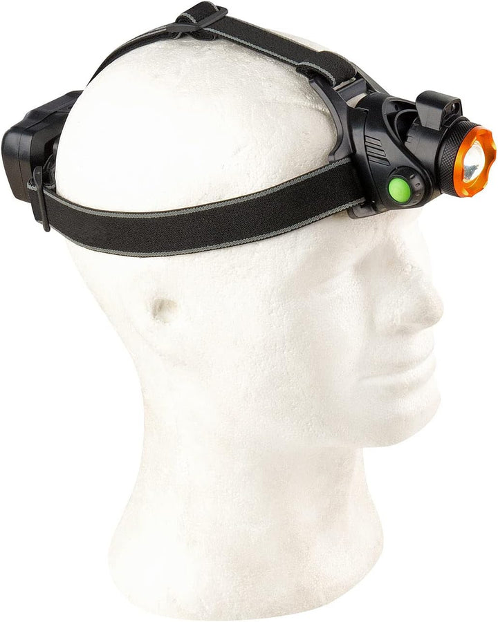 KryoLights Kopflampe: Akku-Stirnlampe, Gesten-Steuerung, Cree-T6-LED, 580 lm, 10W, 2.200mAh (Kopfleu