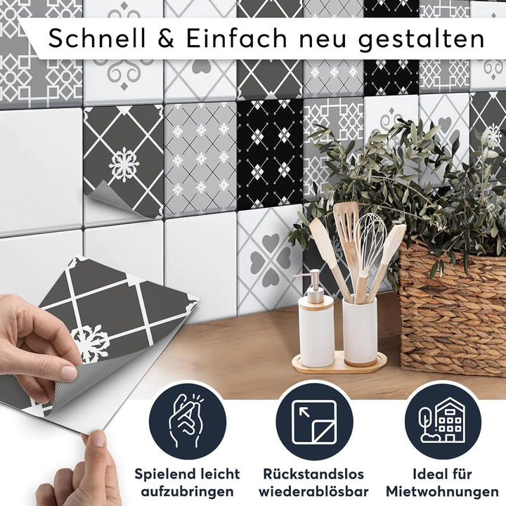 CREATISTO Mosaik-Fliesen Fliesensticker Fliesenfolie - Aufkleber Sticker für Wandfliesen I Stickerfl