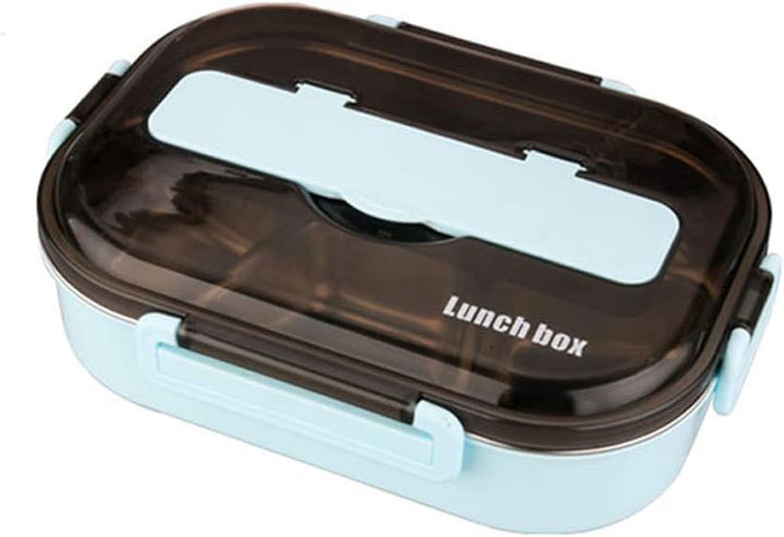 amropi Brotdose aus Edelstahl,Lunchbox mit 2/3/4/5 Fächern,mit Stäbchen und Löffel,Bento Box zum Wan