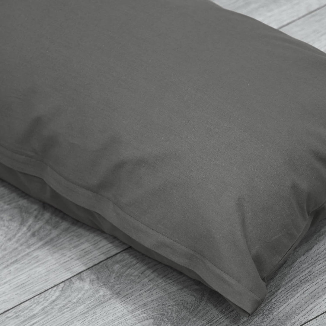 Seitenschläferkissen Bezug 40x140 cm Kissenbezug Anthrazit | Körperkissen Hülle mit Reissverschluss