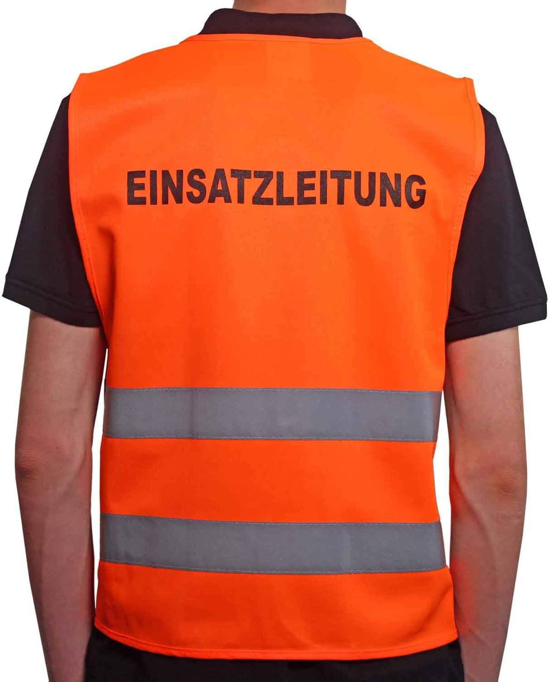 4business 5 Stück Kfz Qualitäts Warnweste EINSATZLEITUNG orange EN ISO 20471 Klasse 2 für Erwachsene