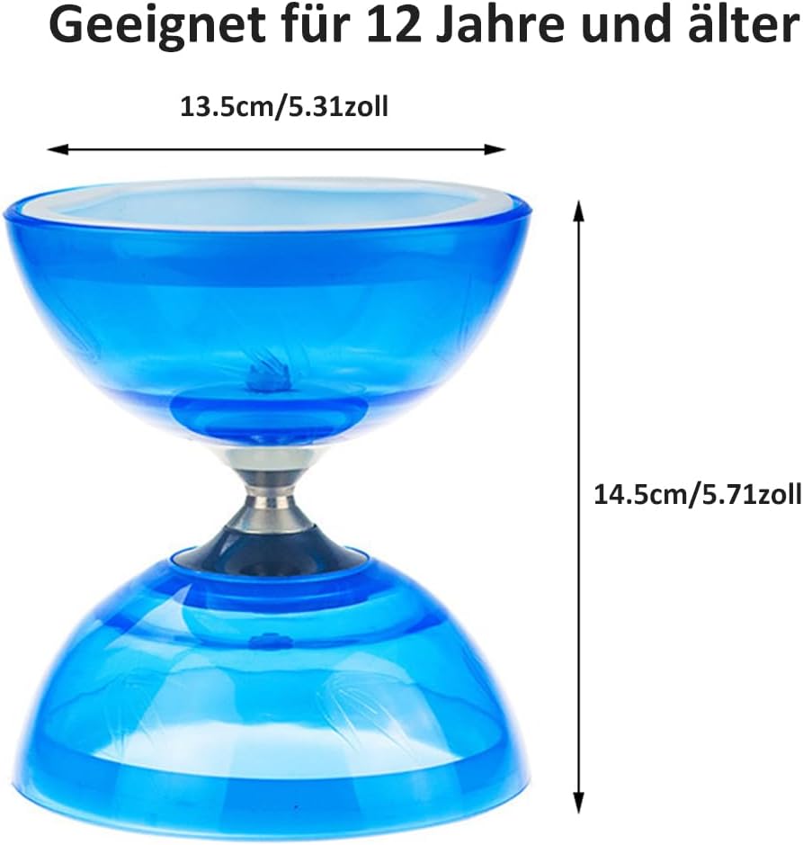 Diabolo Freiläufer mit kugellager Dreifache Lagerung Set, 4 Farben Dreifach Gelagertes Diabolo mit E