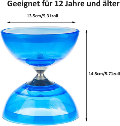 TopHomer Diabolo Freiläufer mit kugellager Dreifache Lagerung Jonglier-Set, 4 Farben Dreifach Gelage