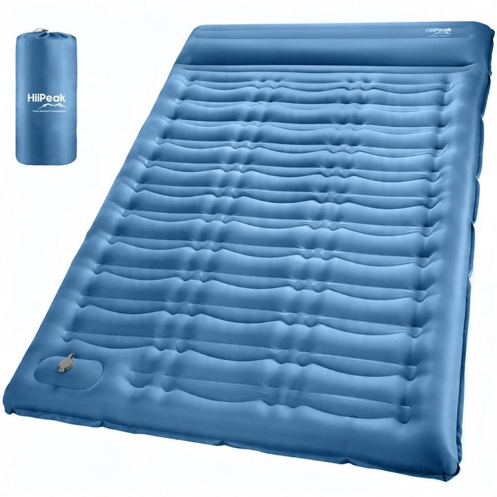 HiiPeak Ultraleichte Isomatte aufblasend - Luftmatratze Camping mit integrierter Fusspumpe &amp; Kissen,