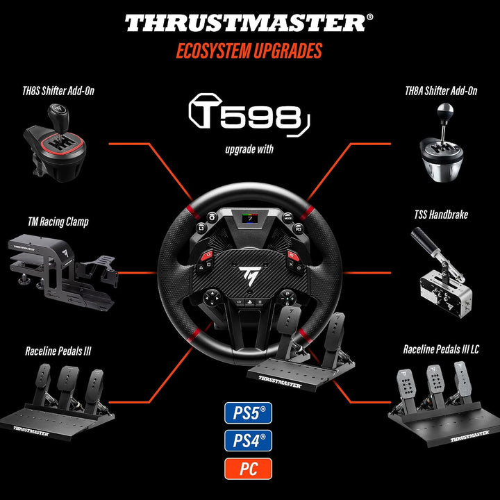 Thrustmaster T598, Direct Axial Drive Force Feedback-Rennlenkrad für PS5, PS4, PC T598 P, T598 P