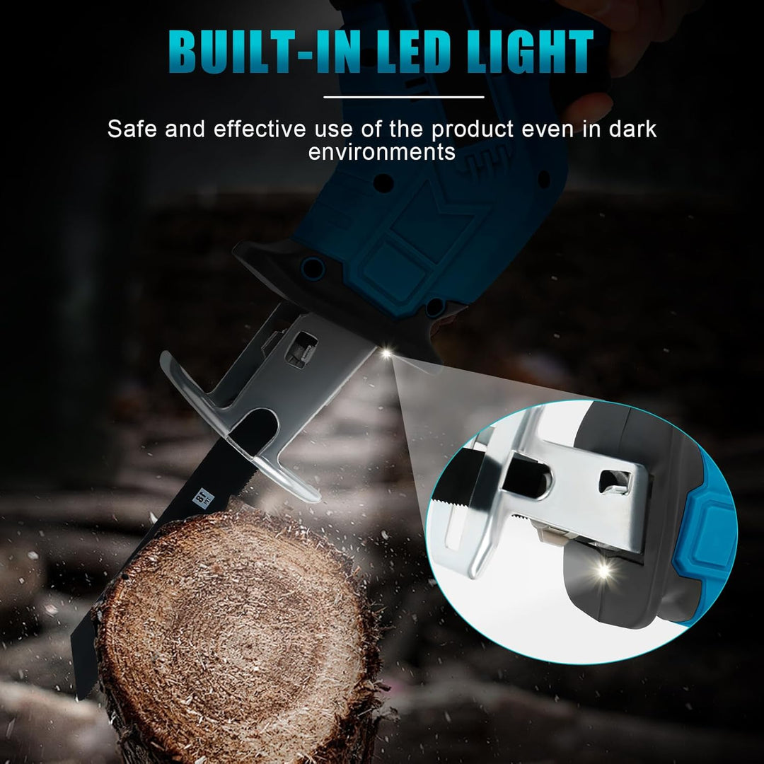 Akku Säbelsäge kompatibel mit Makita 18V,0-3500 Hübe/Min, Stufenlos Variabel mit 4 Sägeblätter für M