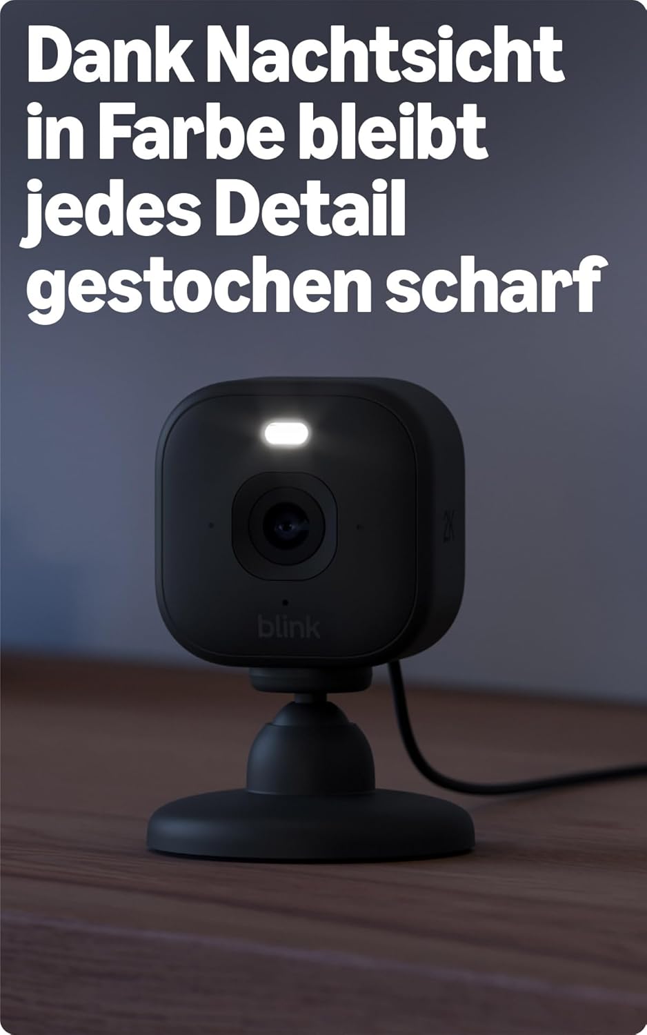 Blink Mini 2K+ (neueste Generation) | Sicherheitskamera mit Netzstecker für zuhause | 2K-Videoauflös