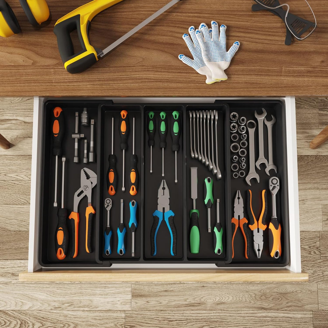 Lifewit Besteckkasten für Schubladen, Grosser Utensilienständer Erweiterbar auf 69 cm, verstellbarer