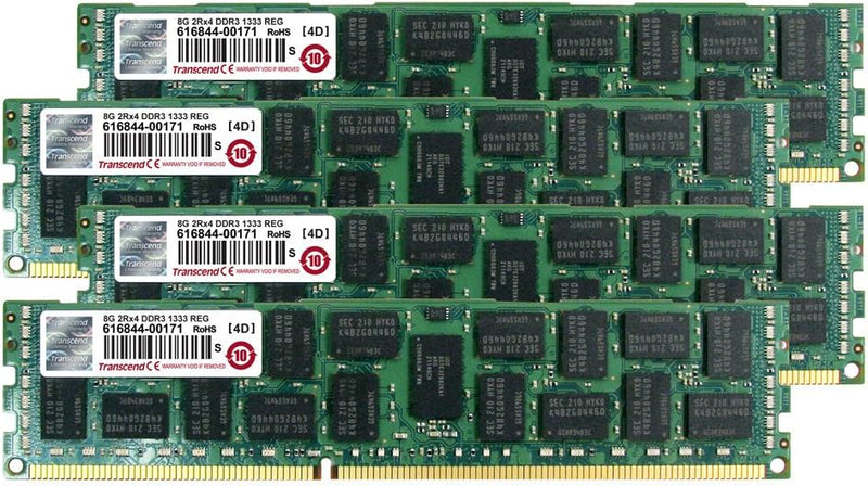 Transcend TS32GJMA533Y JetMemory Arbeitsspeicher 32GB (4X 8GB, 1333MHz, CL9) für Apple Mac Pro DDR3-
