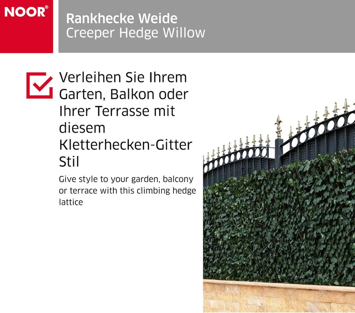 Noor Rankhecke aus robusten Weidenzweigen - Spalier ausziehbar bis 1x2 m - natürlicher Sichtschutz m