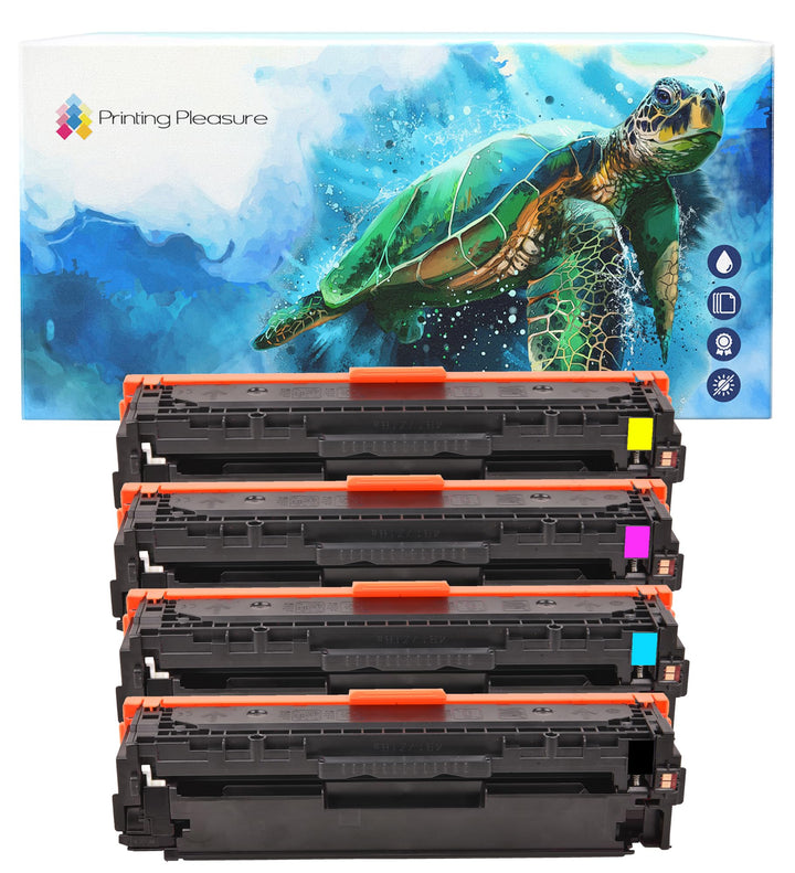 Printing Pleasure 4er Set 305X/305A Premium Toner kompatibel für HP Color Laserjet Pro 300 M351A, MF