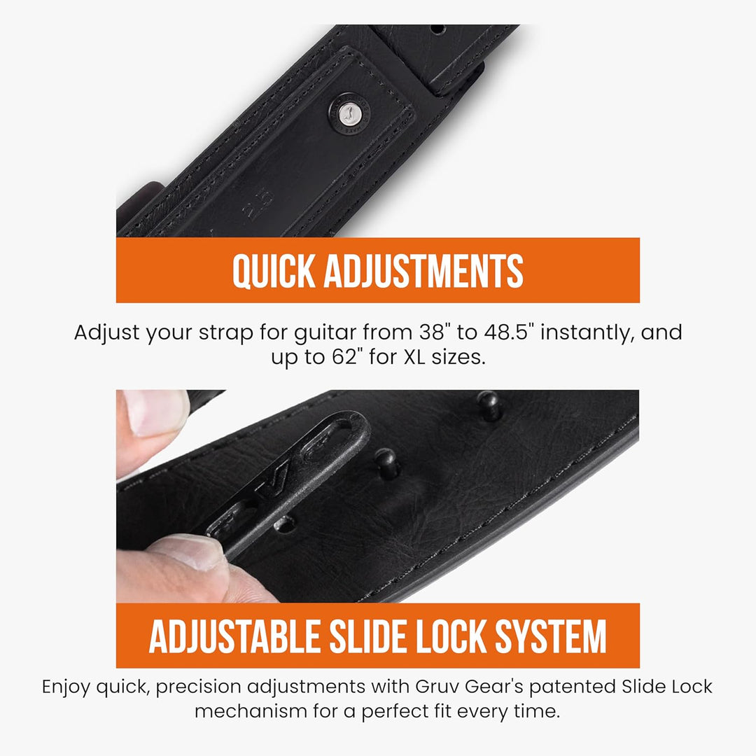 Gruv Gear SoloStrap Neo 6,3 cm breiter Gitarren-/Bass-Gurt, Schwarz 2.5" Wide schwarz, 2.5" Wide