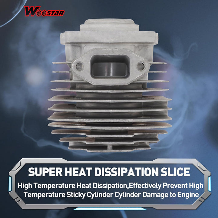 WOOSTAR 40mm Grosse Bohrung Zylinder Ersatz für 2 Takt 43ccm 47ccm 49ccm Motor Mini ATV 4 Wheeler Qu