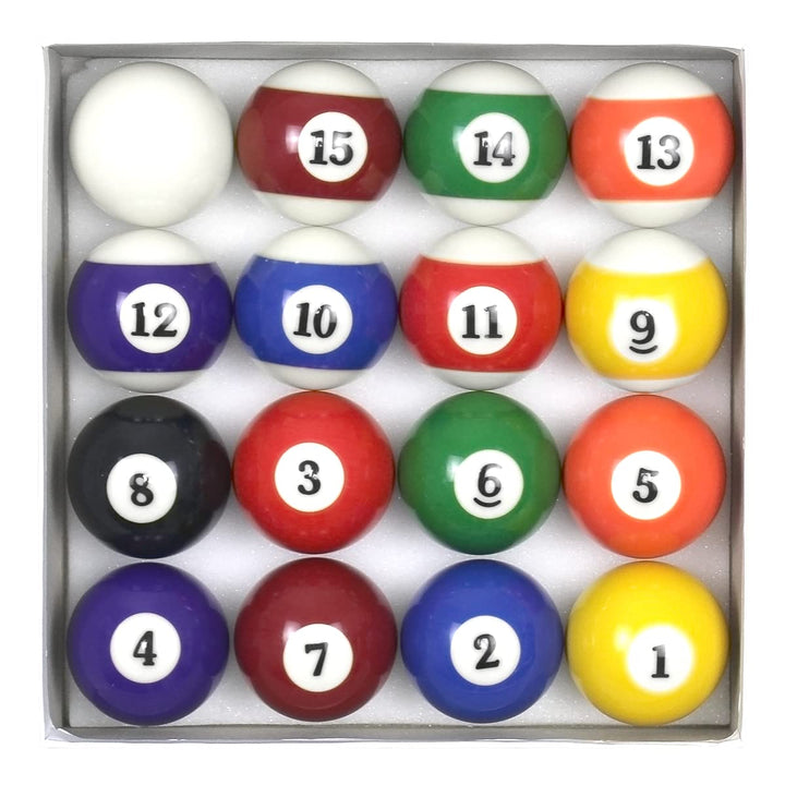 PolyMath Billiard Pool Balls, Complete Set of 16 Pool Balls, Diameter 22.5" (57.2mm) Weight 170/180G