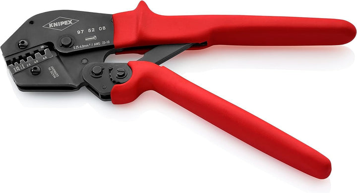 Knipex Crimpzange auch für Zweihandbedienung brüniert, mit rutschhemmenden Kunststoff-Hüllen 250 mm