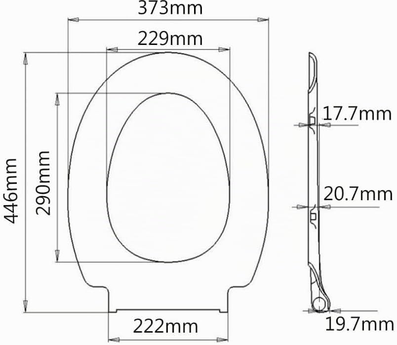 Duroplast WC-Sitz O-Form mit Absenkautomatik, Edelstahlscharnier, One-Touch-Schnellverschluss und ei