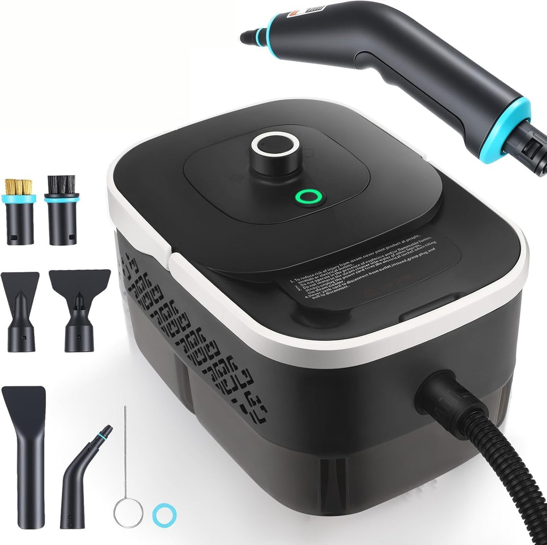 Dampfreiniger Handgerät 2500W, 4.5 Bar Hochdruck & 15s Aufheizung, 1250ml Wassertank, 9 Zubehör für