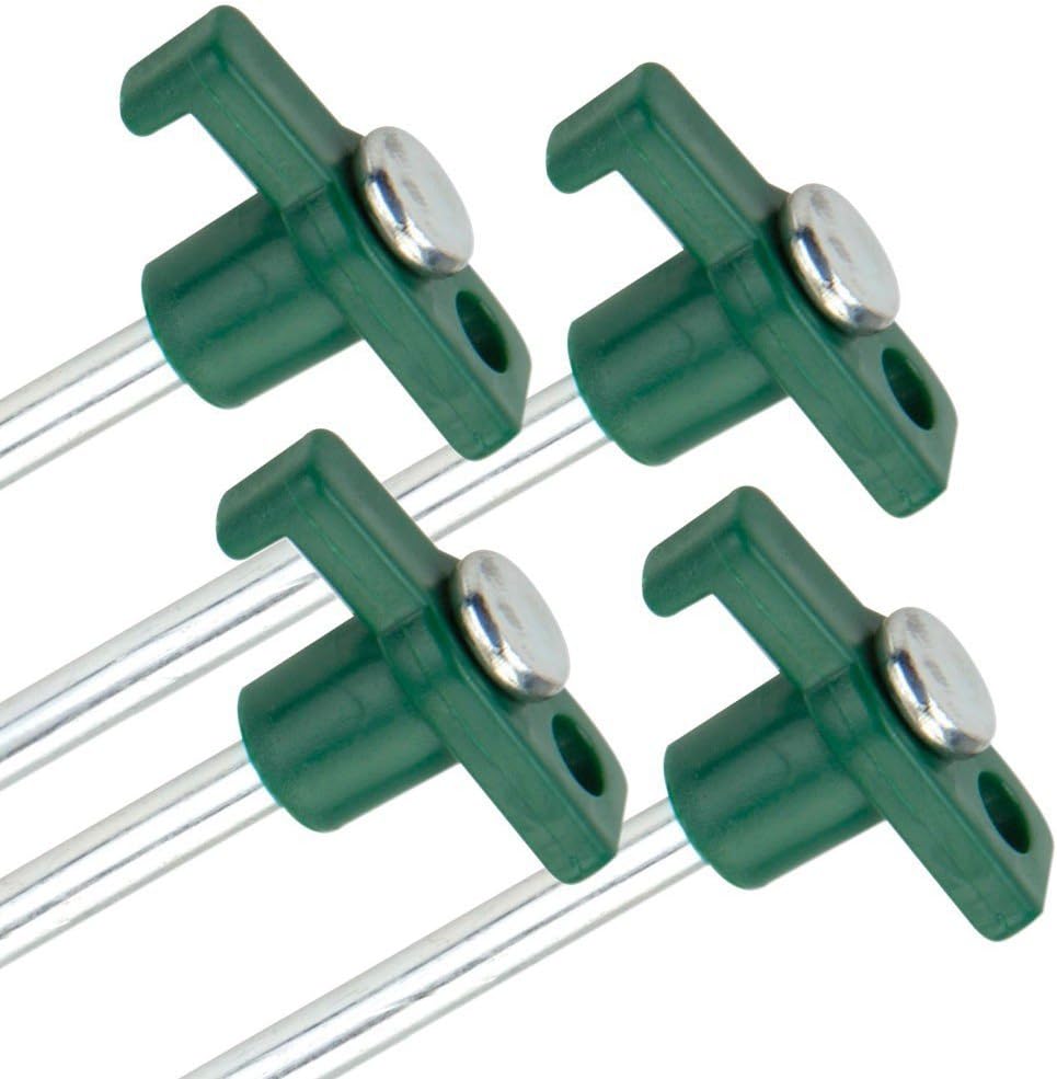 ToCi 12x Zelt-Heringe aus Stahl - Robuste Erdnägel mit Halterung aus Kunststoff - Felsbodenheringe f
