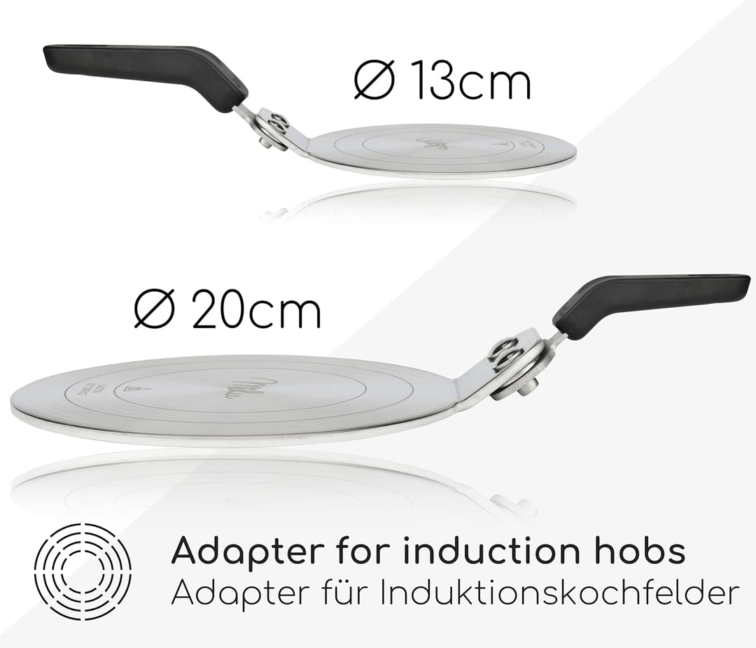 Milu Induktion Adapterplatte 13cm Edelstahl – Adapter Espressokocher I Verwendung von Moka Kochgesch