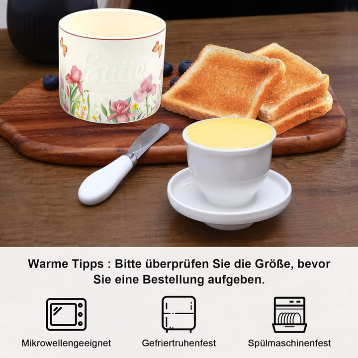 Butterglocke Keramik, Französische Butterdose, Wassergekühlte Butterdose für Frische und Streichfähi