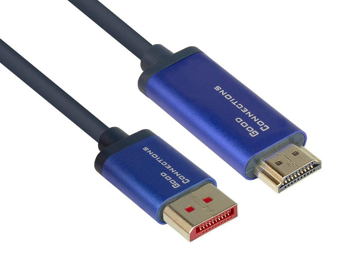 Good Connections® SmartFLEX DisplayPort 1.4 an HDMI 2.0 Kabel - 4K UHD @60Hz RGB / 4:4:4 - KUPFERLEI