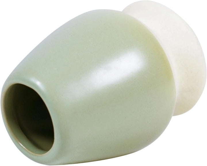 Matcha Tee Set - Keramik Schale Aki Pastellgrün 500ml - Traditionelles Bambus Zubehör Chasen Besen u