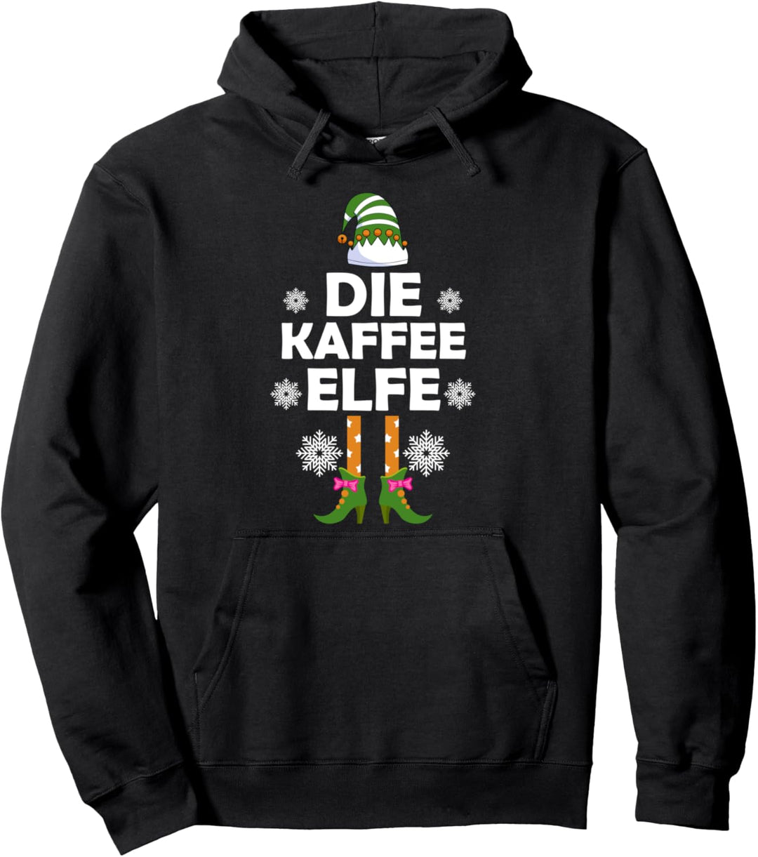 Kaffee Elfe Elfen Familien Weihnachts Outfit Weihnachtself Pullover Hoodie