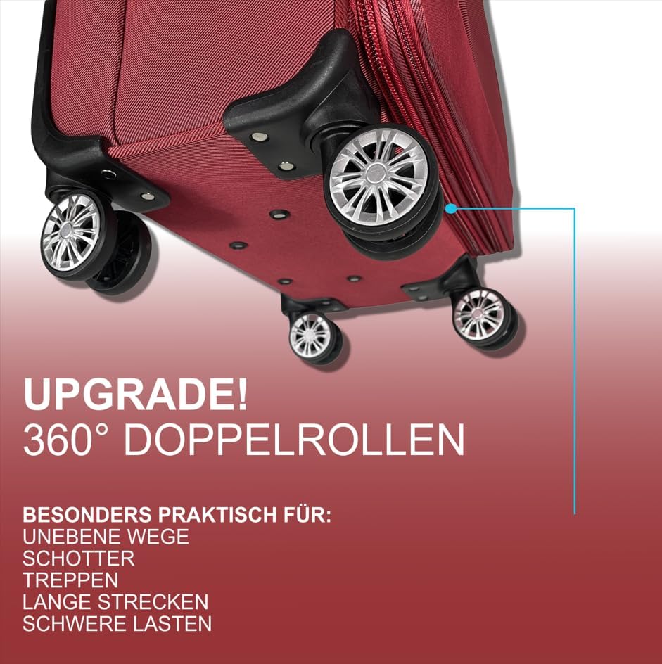 MY TRAVEL BAG Stoff Reisekoffer Trolley Erweiterbar mit Zwillingsrollen (M/L/XL/XXL oder 4er Set) We