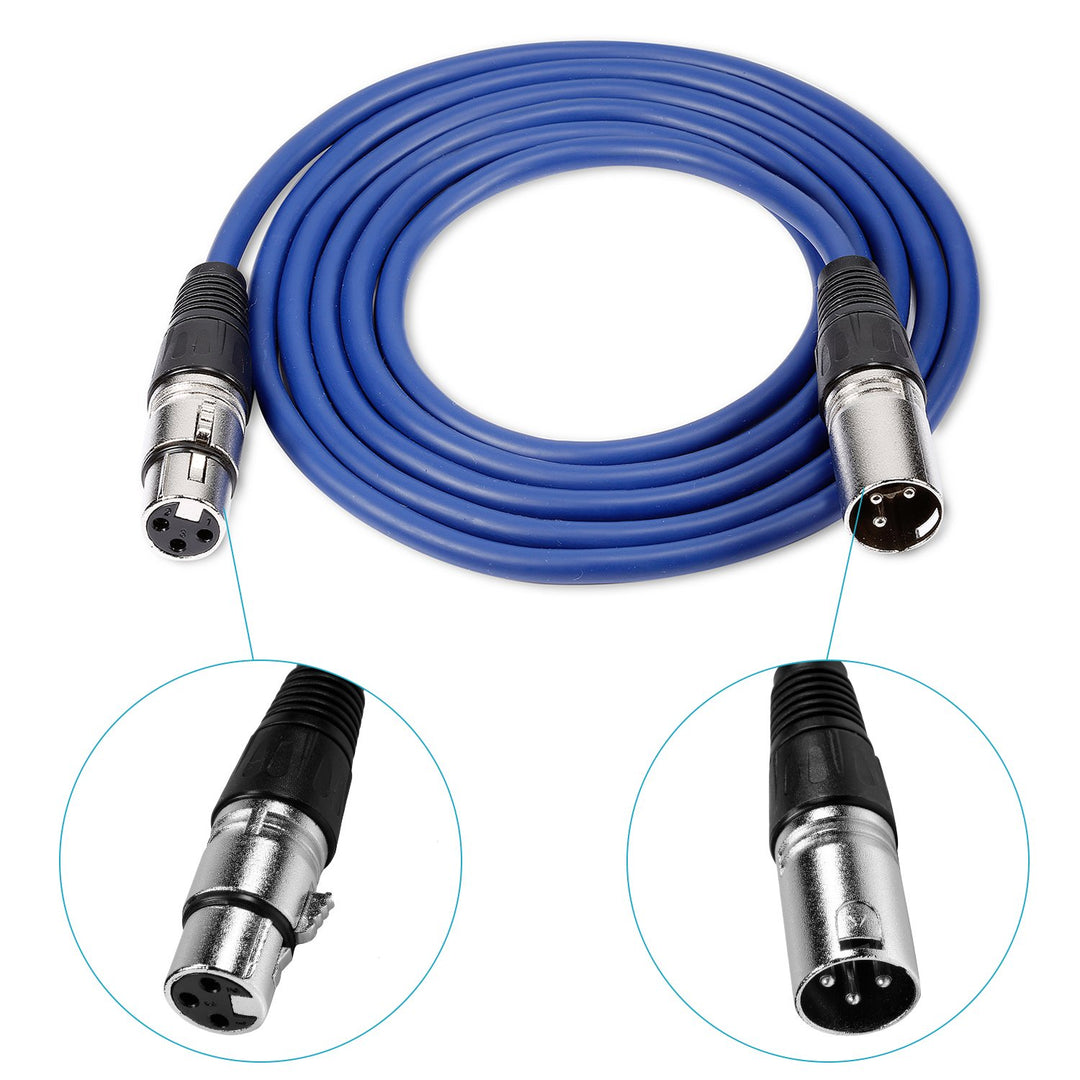 Neewer 6-Pack 1 Meter Audio Kabelkabel, XLR Stecker auf XLR Buchse Mikrofon Farbkabel (grün, blau, l