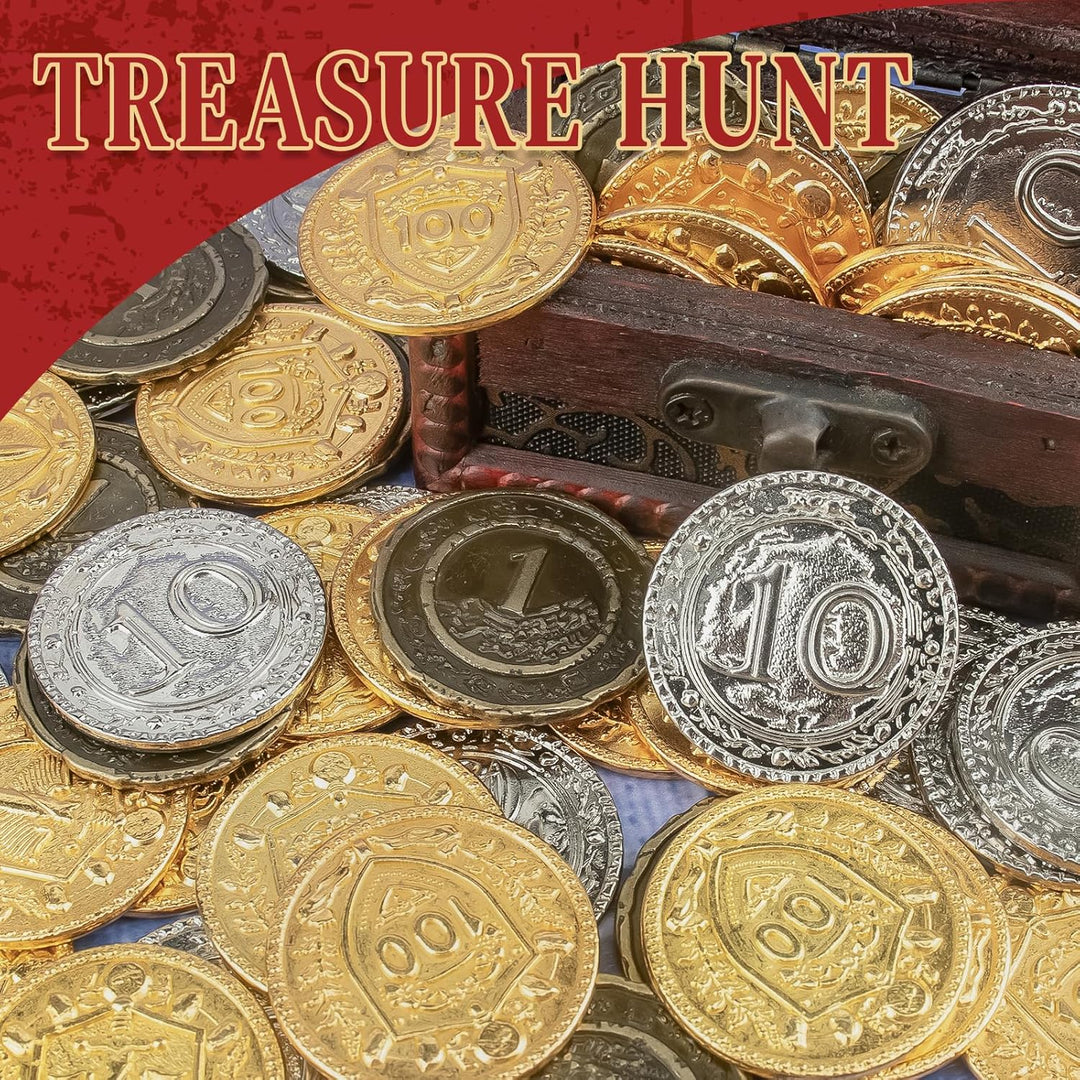 Byhoo 50 PCS Metall DND Münzen, 1,2“ Gold Silber Kupfer Token mit Nennwert für Brettspiel und Tablet