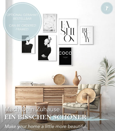 Papierschmiede® Mood Poster Set Coco Black Beauty, Bilder Wohnzimmer Deko Schlafzimmer, 2x 30x40 cm