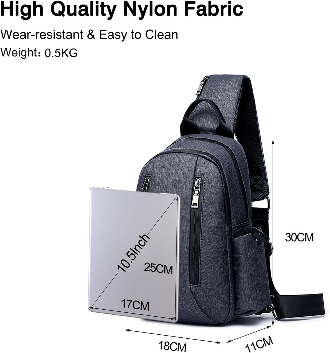 FANDARE Retro Brusttasche Sling Bag Sling Rucksack Schultertasche Crossbody Bag Business Umhängetasc