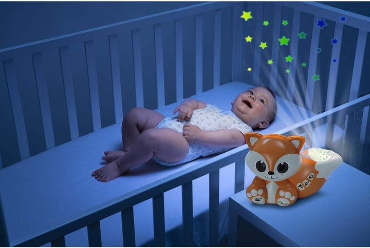 Chicco Projektor Foxy, niedlicher tragbarer Projektor mit entspannenden Melodien und bunten Projekti