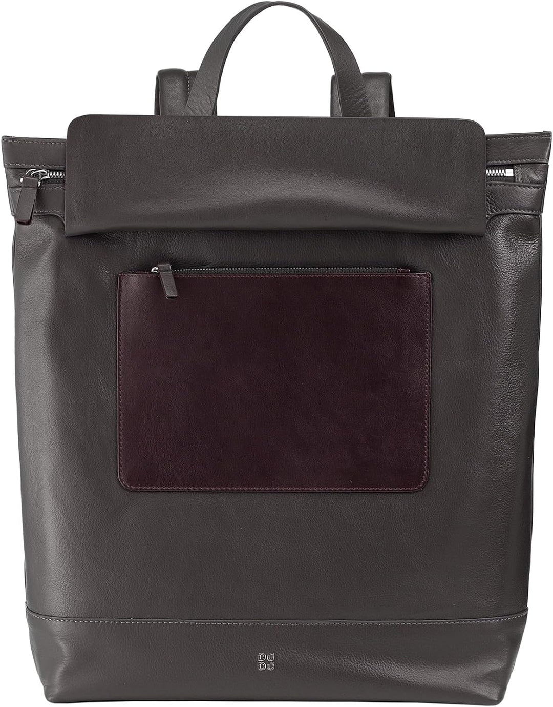 DUDU Herrenrucksack, weicher lässiger Damenrucksack aus echtem Leder mit Reissverschluss Grosser bun
