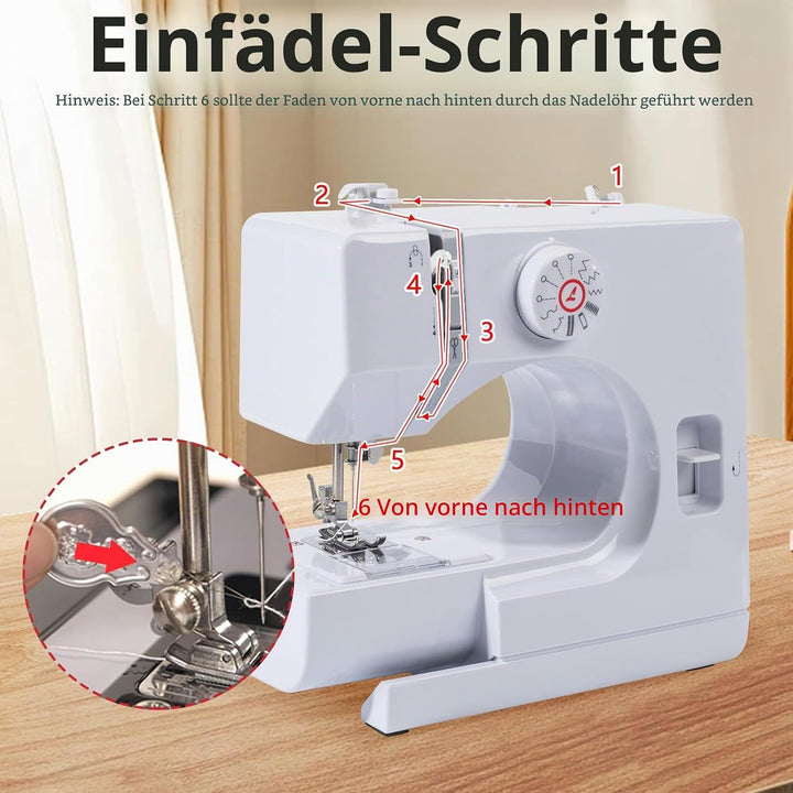 Nähmaschine für Anfänger &amp; Kinder, Kleine nähmaschinen Mit 12 Stichprogrammen, Mini Sewing Machine T