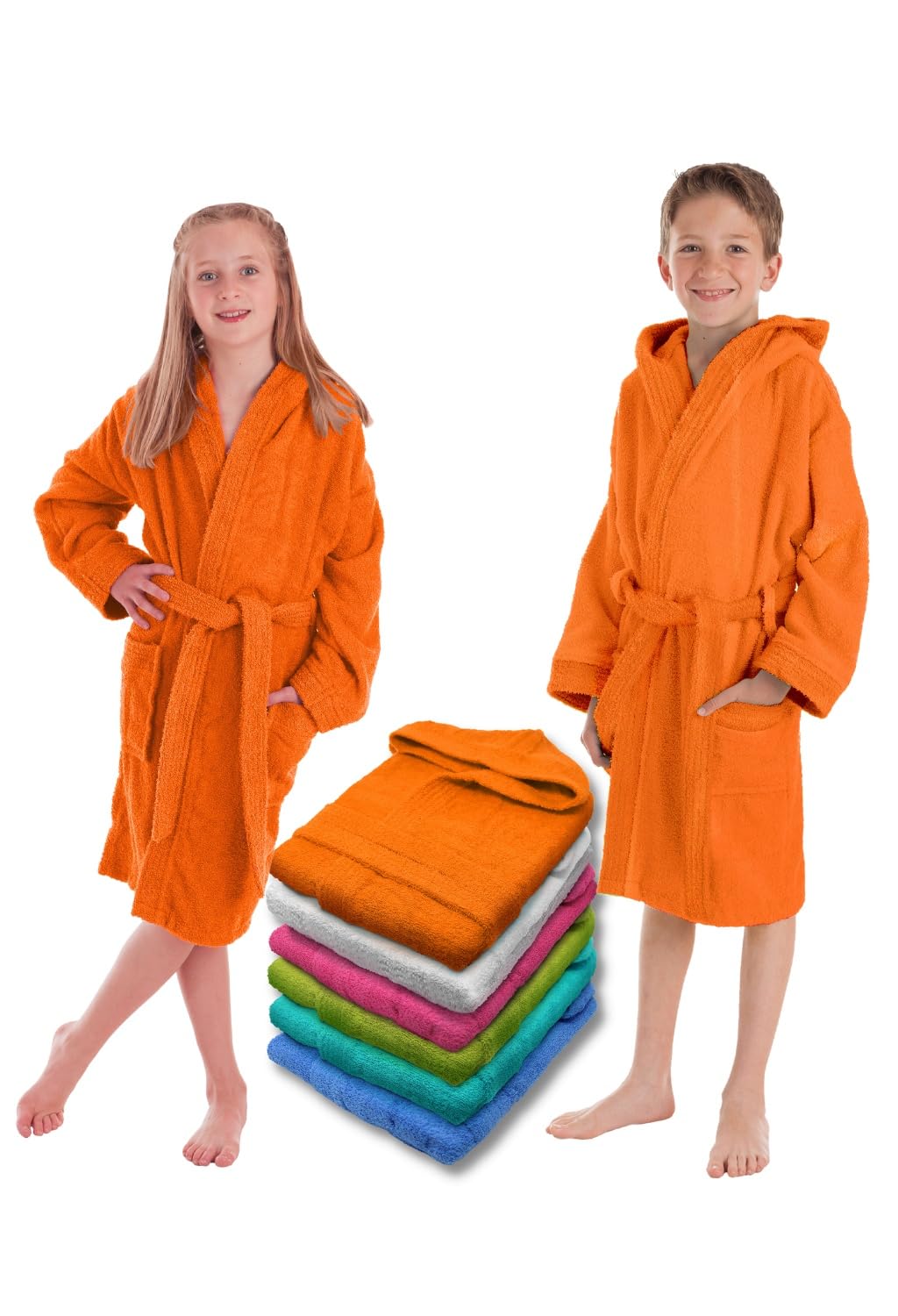 LEBENGOOD Kinder Bademantel für Jungen, Mädchen & Teenager, 100%, Baumwolle, Frottee, kinder, 400gr,