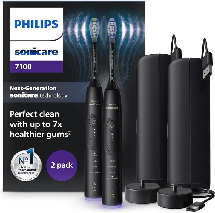 Philips Sonicare 7100 elektrische Zahnbürste, Schallzahnbürste mit App, 4 Putzmodi und 3 Intensitäts