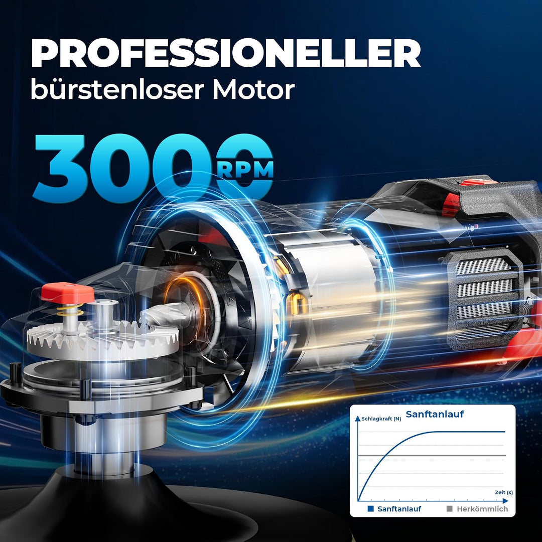 DongCheng Akku Poliermaschine für Auto, 4,0Ah Batterie,Bürstenloser Rotationspolierer, Sanftanlauf,