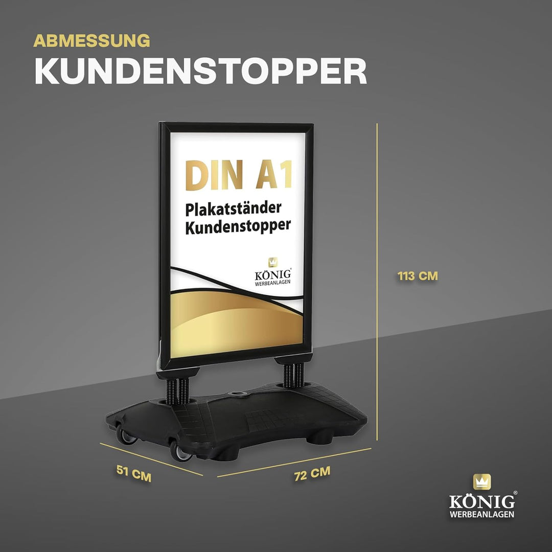 Dreifke Plakatständer Keitum Wind Line Plus DIN A1 schwarz | beidseitig für 2 Plakate | stabiler Fus