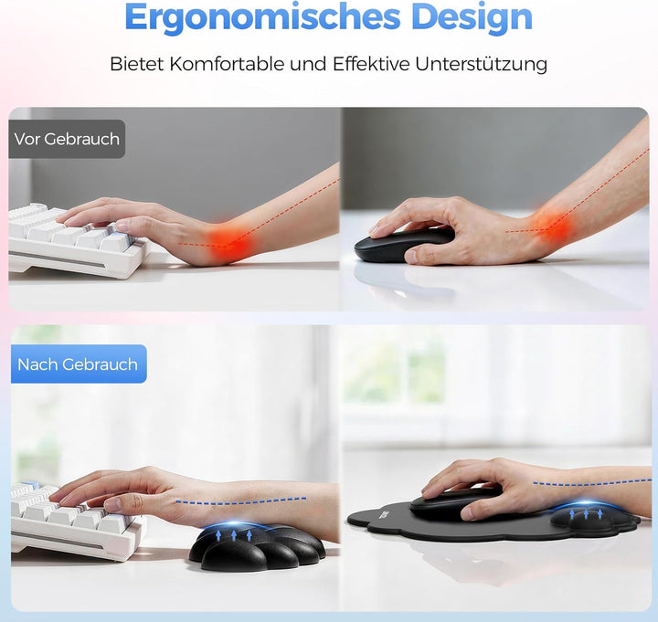 TECKNET Wolke Handballenauflage Tastatur, Mauspad mit Handauflage, Ergonomische Handauflage Tastatur