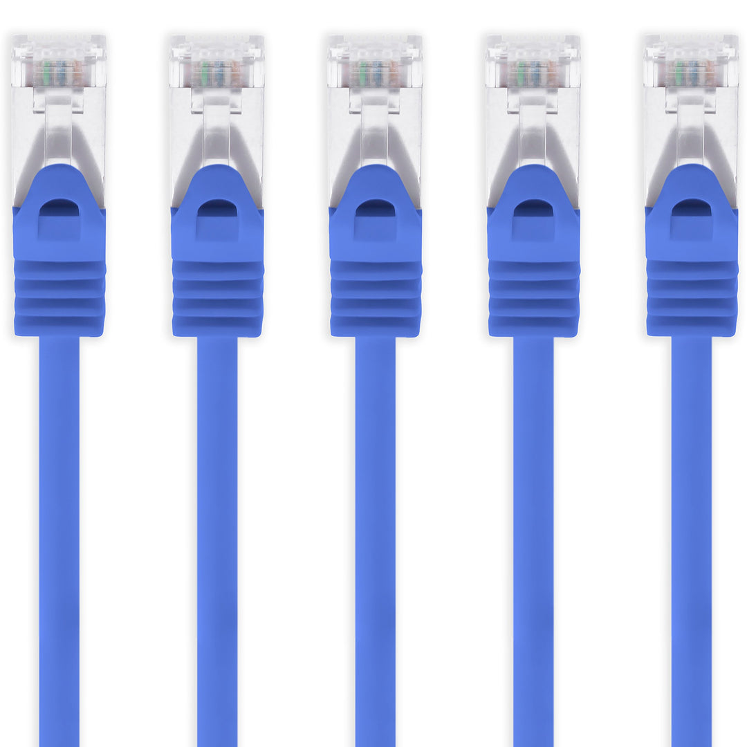 1aTTack.de 10m - blau - 5 Stück Cat7 Netzwerkkabel SFTP Patchkabel Lankabel Rohkabel 10GB/s - 500 Mh